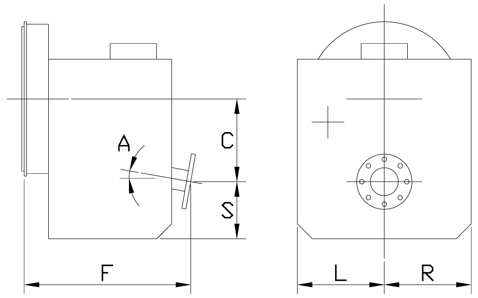 Vertical Offset Down Angle Dimensions
